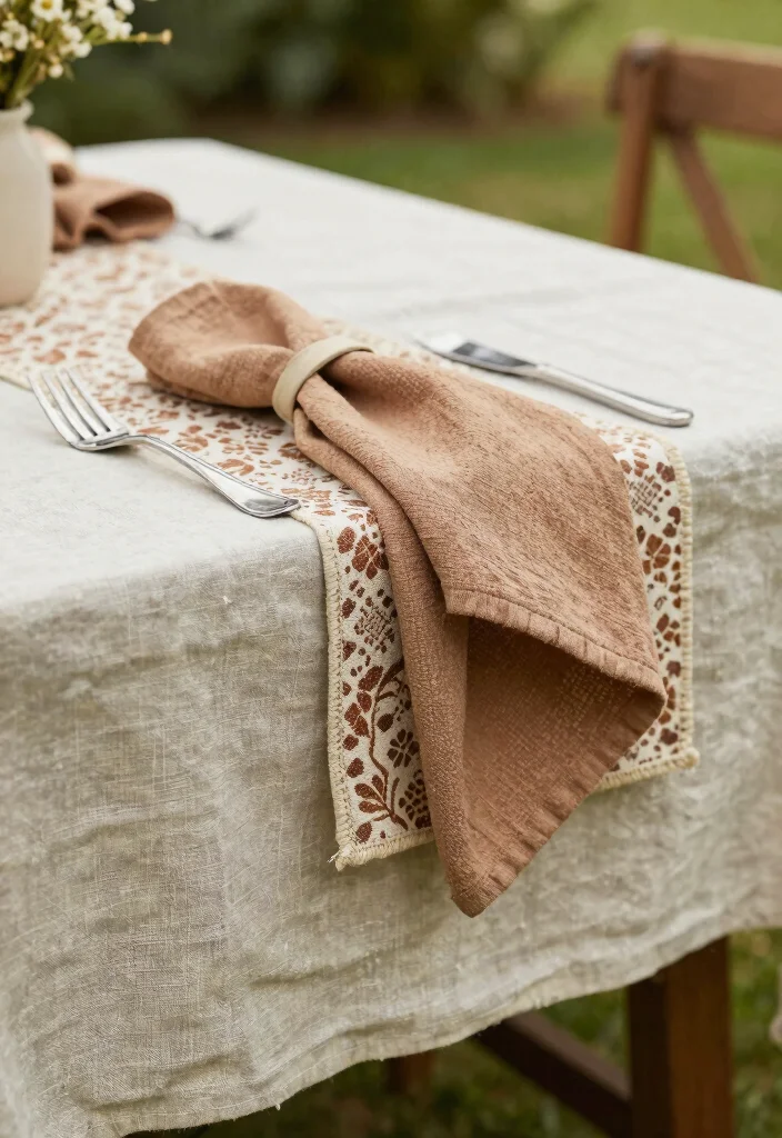 14 Boho Table Decor Wedding Ideas With Earthy Touch - 10. Layered Textiles 1