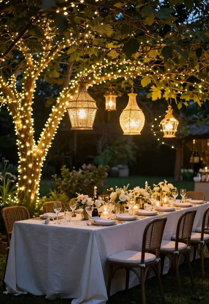 14 Boho Table Decor Wedding Ideas With Earthy Touch - 11. Statement Lighting 1
