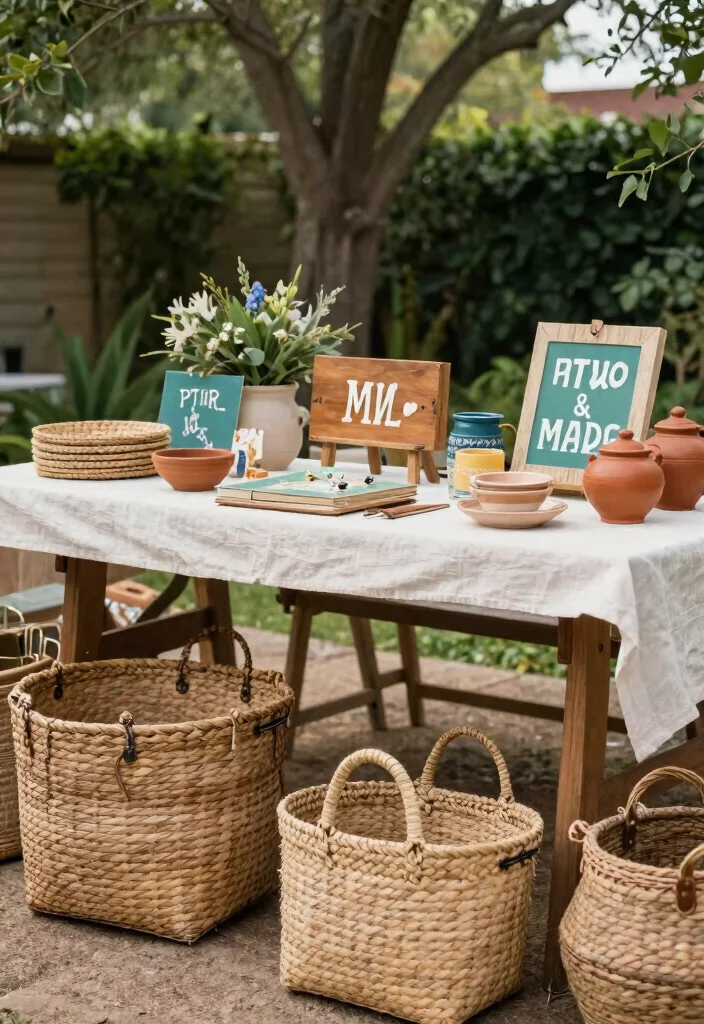 14 Boho Table Decor Wedding Ideas With Earthy Touch - 12. Handcrafted Details 1
