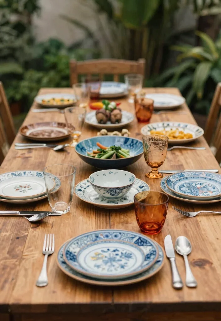 14 Boho Table Decor Wedding Ideas With Earthy Touch - 13. Eclectic Place Settings 1