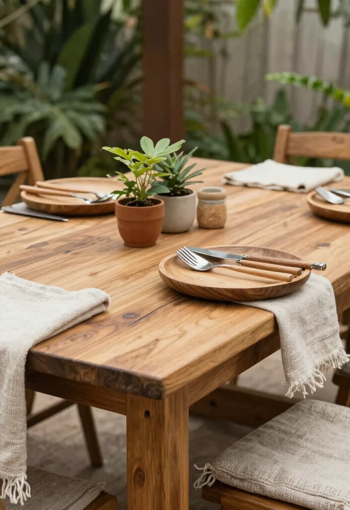 14 Boho Table Decor Wedding Ideas With Earthy Touch - 7. Natural Wood Accents 1