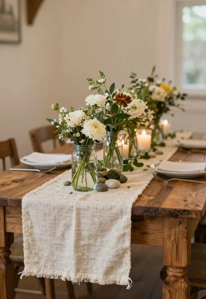 14 Cheesecloth Table Runner Wedding Ideas With Soft Texture - 7. Eco-Friendly Choices 1