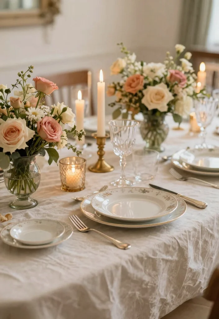 14 Cheesecloth Table Runner Wedding Ideas With Soft Texture - 8. Vintage Charm 1