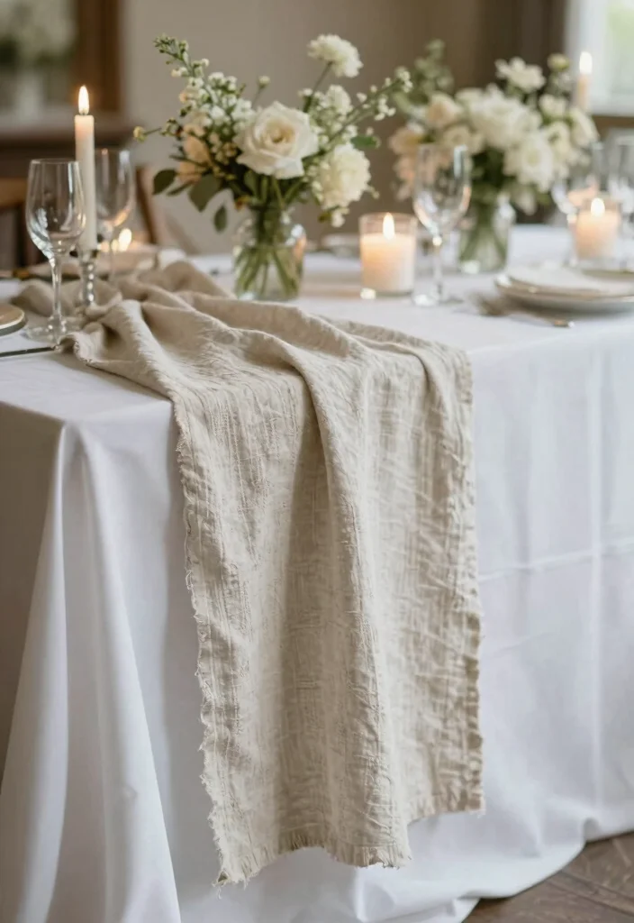 14 Wedding Decorations Simple Elegant Ideas That Wow - 10. Fabric Table Runners 1