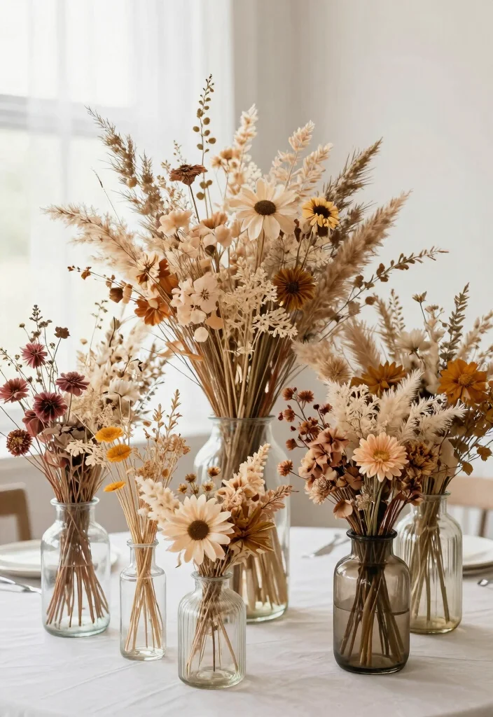 14 Wedding Decorations Simple Elegant Ideas That Wow - 5. Dried Flowers as Decor 1
