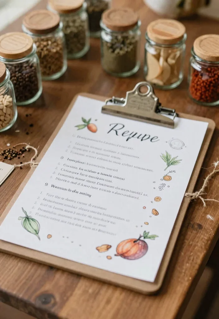 14 Wedding Favor Table Display Ideas That Look Stunning - 6. Handwritten Recipe Cards with Local Ingredients 1