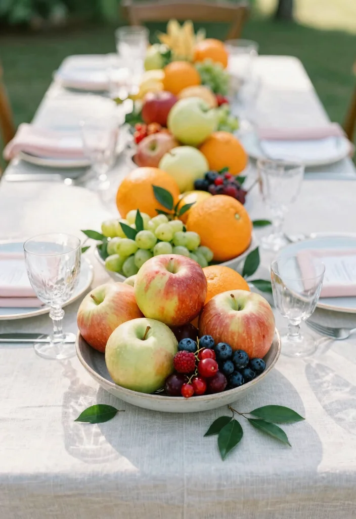 14 Wedding Table Settings Simple Ideas That Still Wow - 10. Fruit as Centerpieces 1