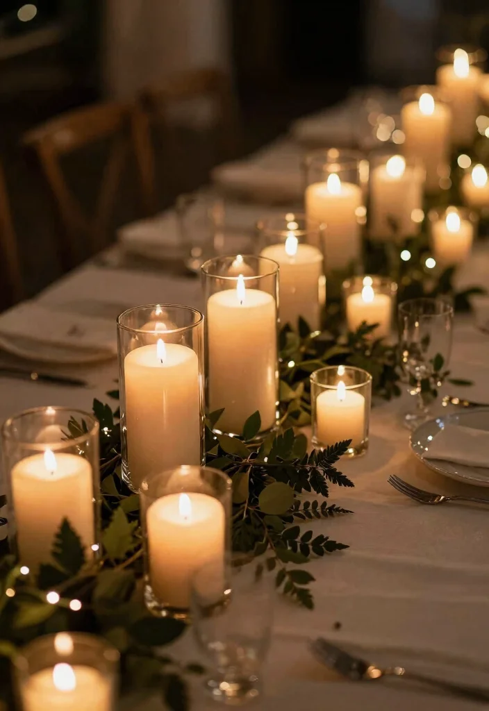 14 Wedding Table Settings Simple Ideas That Still Wow - 7. Eco-Conscious Candles 1