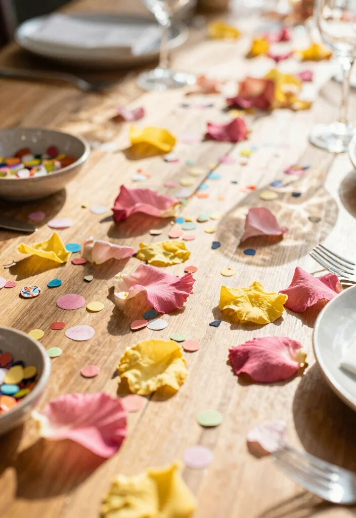 14 Wedding Table Settings Simple Ideas That Still Wow - 9. Biodegradable Confetti 1