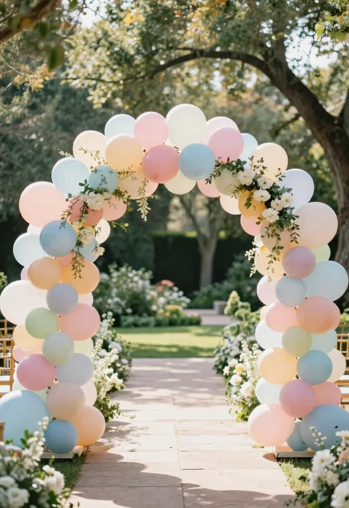 15 Balloon Decorations Wedding Ideas That Look Magical - 1. Enchanting Romantic Balloon Arches 1