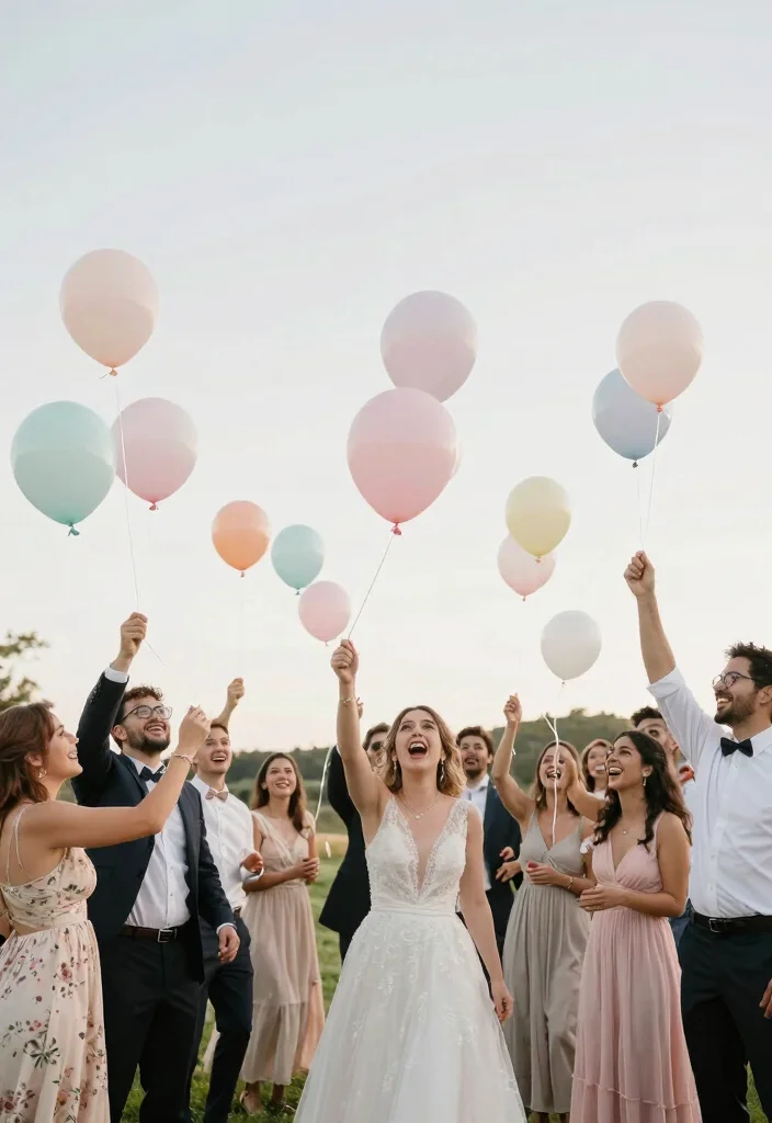 15 Balloon Decorations Wedding Ideas That Look Magical - 11. Creative Balloon Send-offs 1