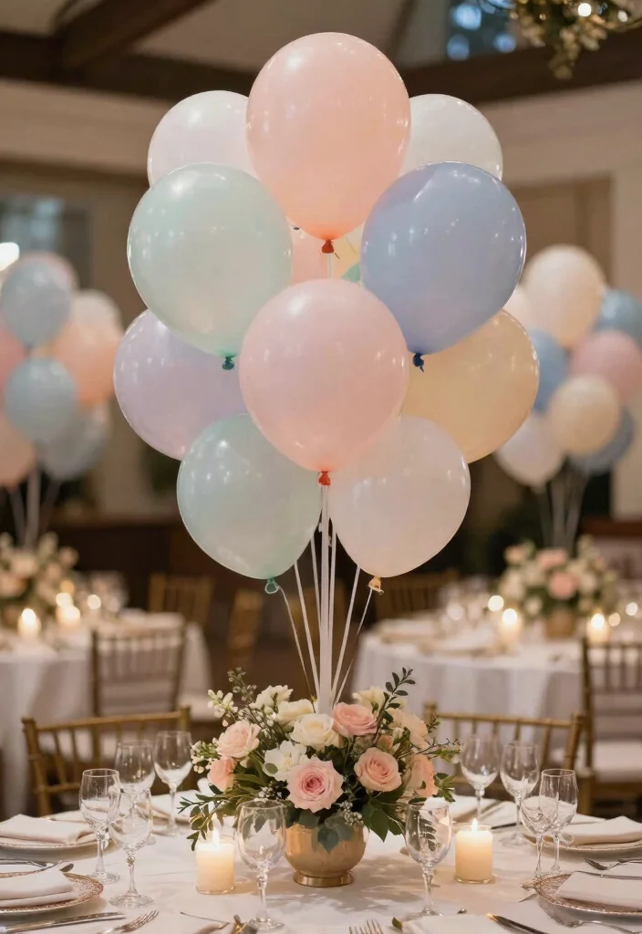 15 Balloon Decorations Wedding Ideas That Look Magical - 3. Charming Balloon Centerpieces 1