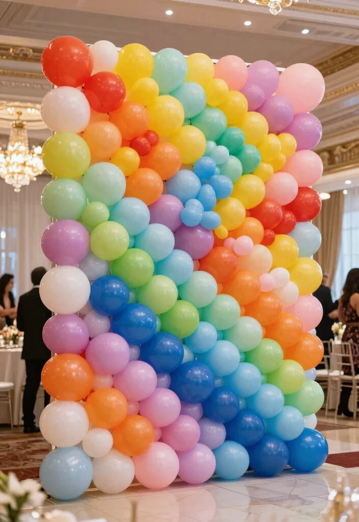 15 Balloon Decorations Wedding Ideas That Look Magical - 6. Balloon Wall Art 1