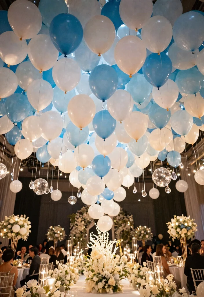 15 Balloon Decorations Wedding Ideas That Look Magical - 7. Floating Balloon Installations 1