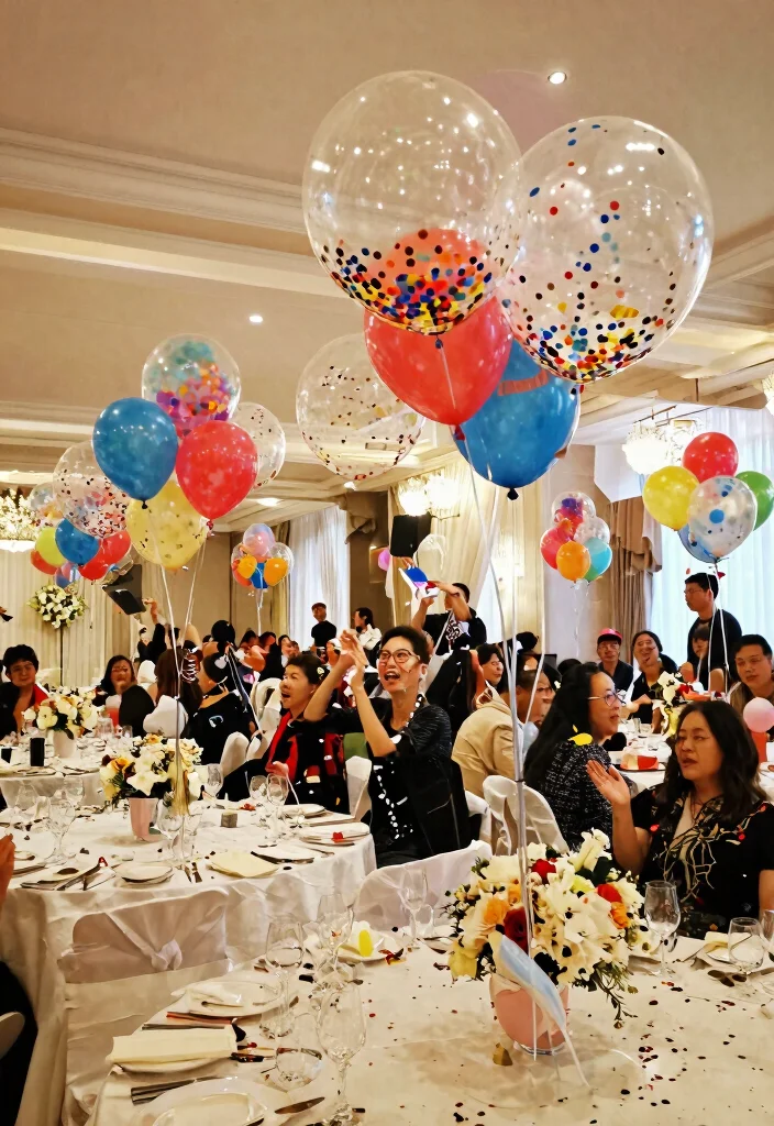 15 Balloon Decorations Wedding Ideas That Look Magical - 8. Colorful Balloon Confetti 1