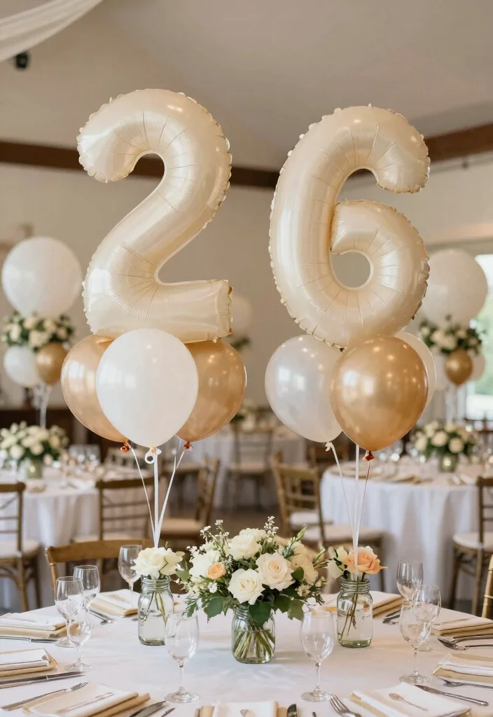 15 Balloon Decorations Wedding Ideas That Look Magical - 9. Eco-friendly Balloon Table Numbers 1