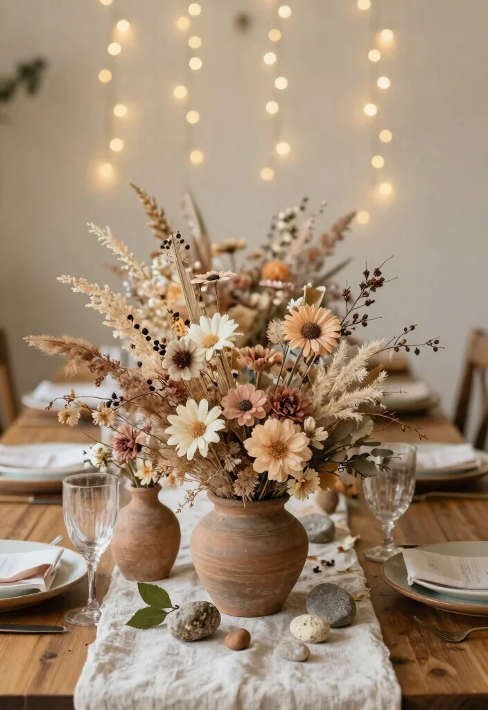 15 Eco-Friendly Table Centre Pieces Wedding Ideas That Stand Out - 5. Dried Flowers: Lasting Beauty 1