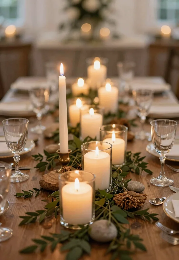 15 Eco-Friendly Table Centre Pieces Wedding Ideas That Stand Out - 6. Candles in Reusable Holders 1