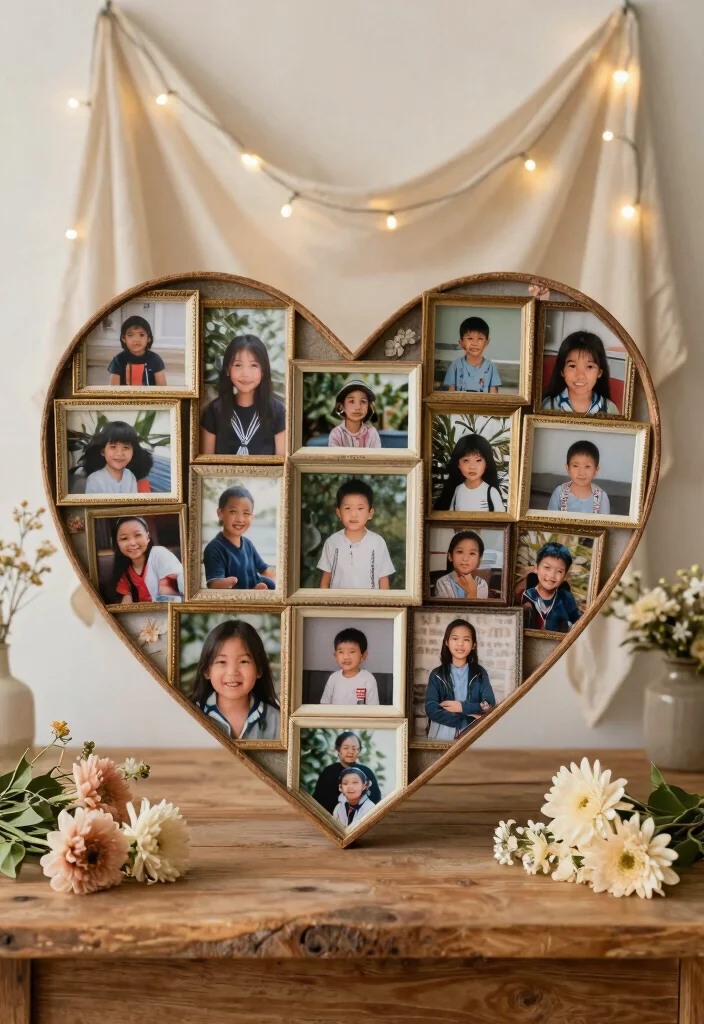 15 Memorial Table Wedding Ideas That Honor Loved Ones - 1. Personalized Photo Collage 1