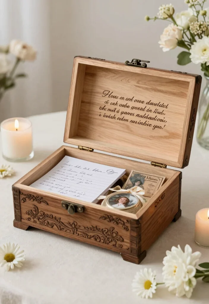 15 Memorial Table Wedding Ideas That Honor Loved Ones - 5. Customized Keepsake Box 1