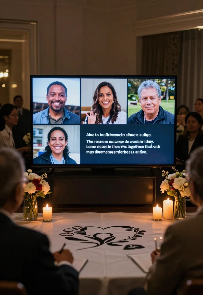 15 Memorial Table Wedding Ideas That Honor Loved Ones - 7. Tribute Video Slideshow 1