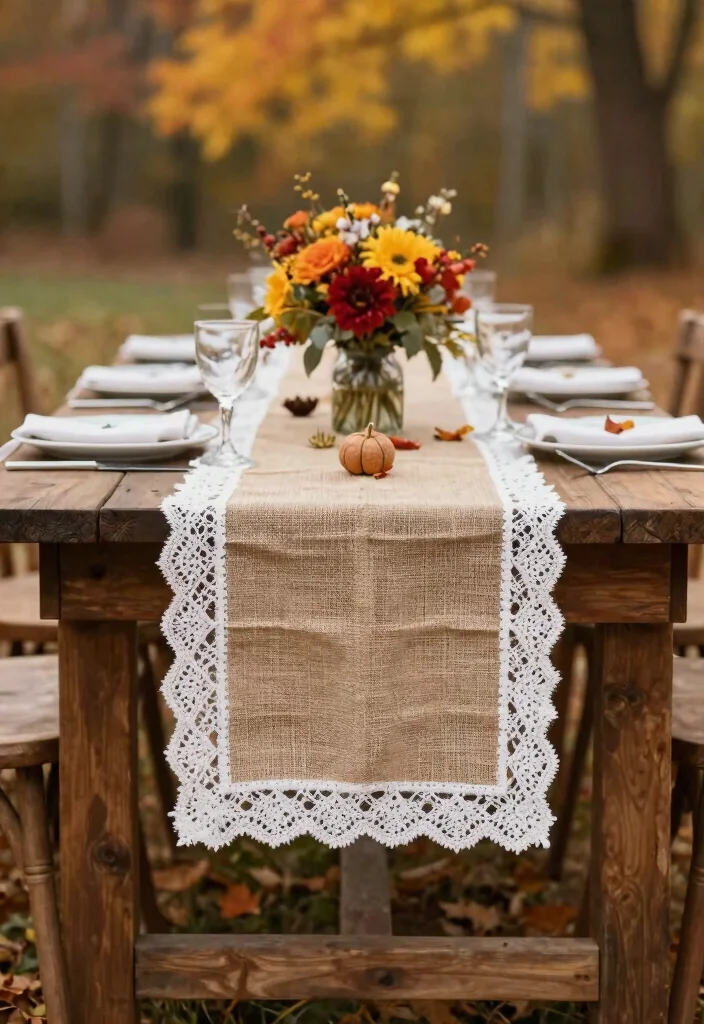 15 October Wedding Table Decor Ideas With Autumn Warmth - 10. Seasonal Table Runners with Texture 1