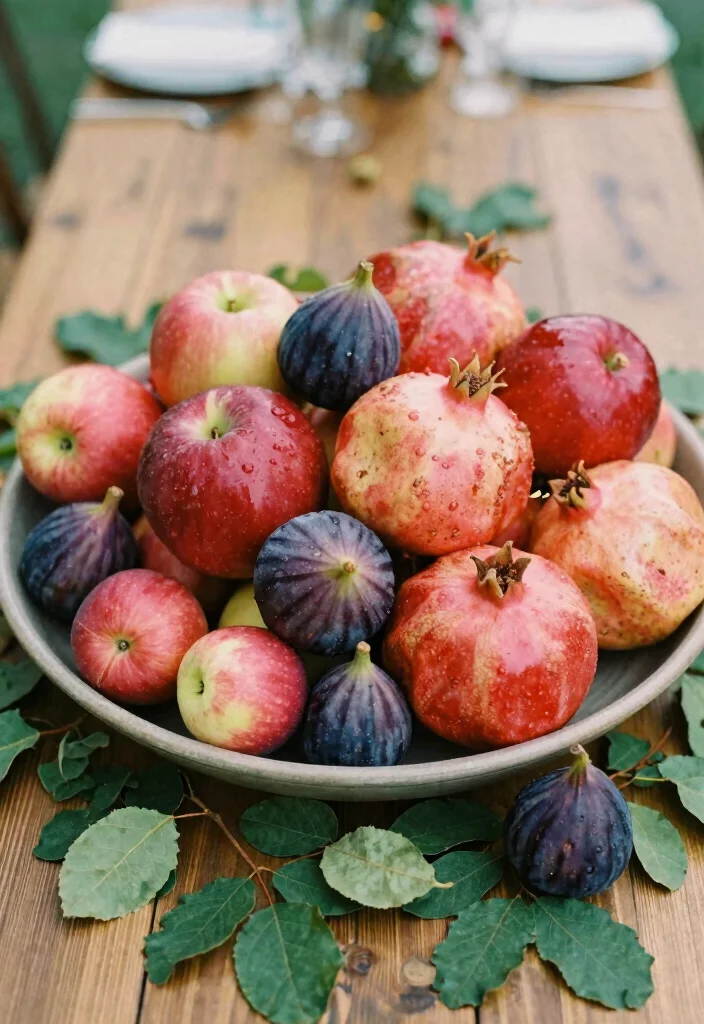 15 October Wedding Table Decor Ideas With Autumn Warmth - 3. Earthy Centerpieces with Seasonal Fruits 1