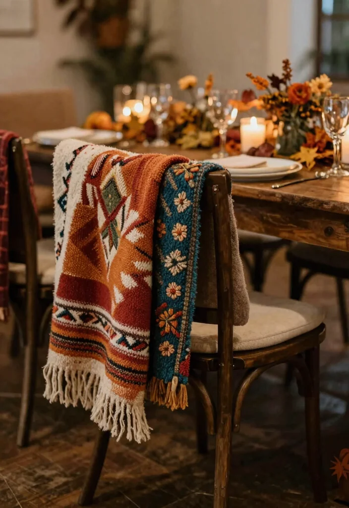 15 October Wedding Table Decor Ideas With Autumn Warmth - 8. Cozy Blankets for a Touch of Comfort 1