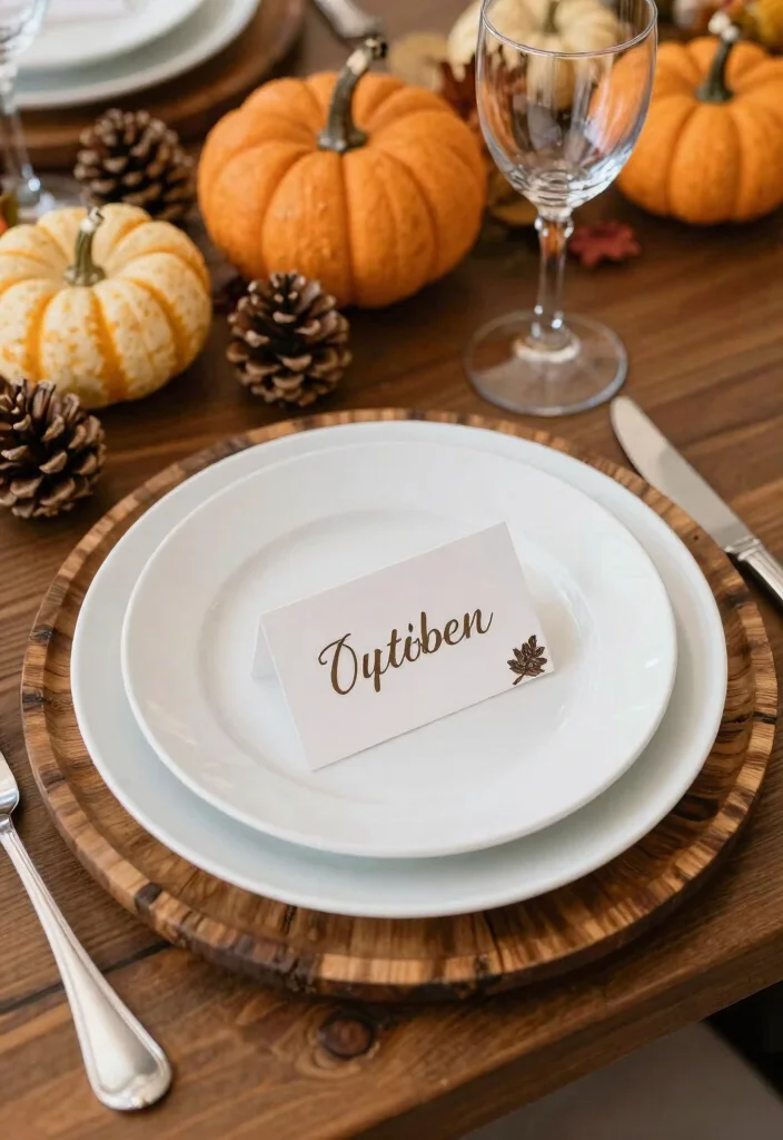 15 October Wedding Table Decor Ideas With Autumn Warmth - 9. Fall-Themed Place Settings 1