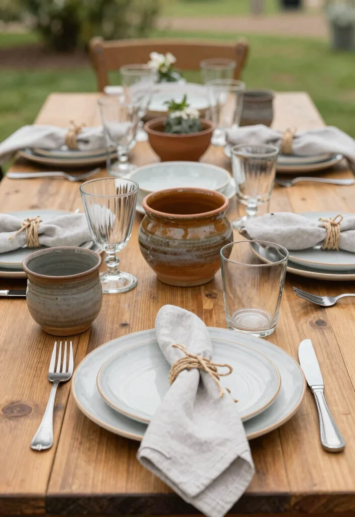15 Rustic Head Table Wedding Ideas That Feel Cozy - 13. Stylish Tableware 1