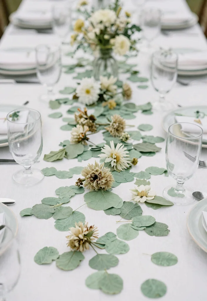 15 Sage Green Table Decor Wedding Ideas With Soft Vibes - 11. Eco-Friendly Confetti 1