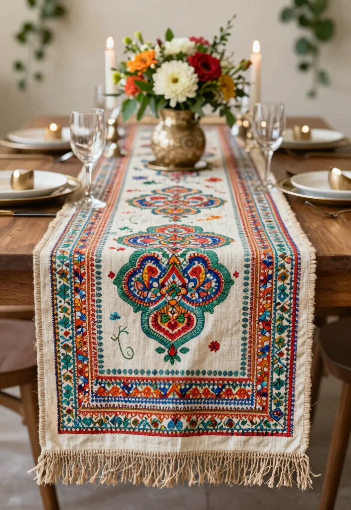 15 Stunning Indian Wedding Table Decor Ideas for a Sustainable Celebration - 3. Sustainable Table Runners 1