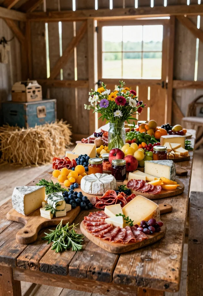 15 Wedding Charcuterie Table Ideas Guests Will Love - 1. Rustic Farmhouse Charcuterie 1
