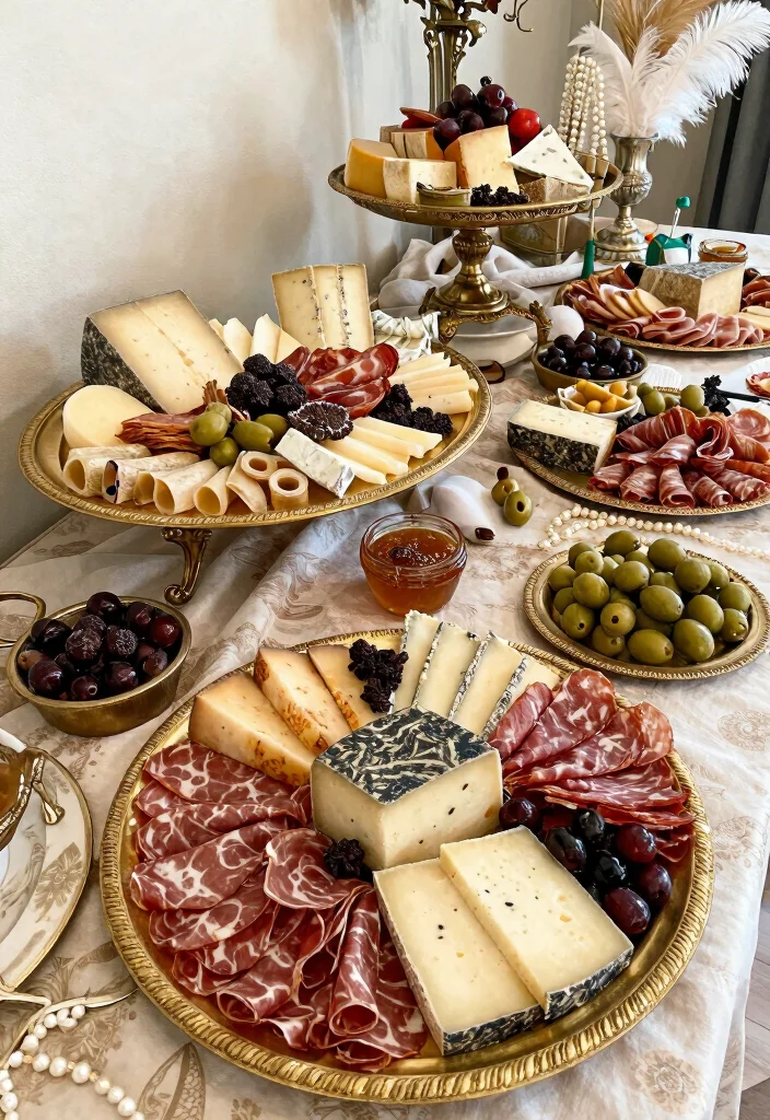 15 Wedding Charcuterie Table Ideas Guests Will Love - 10. Vintage Glam Charcuterie 1