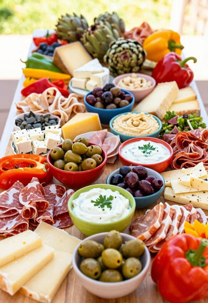 15 Wedding Charcuterie Table Ideas Guests Will Love - 6. Colorful Mediterranean Spread 1