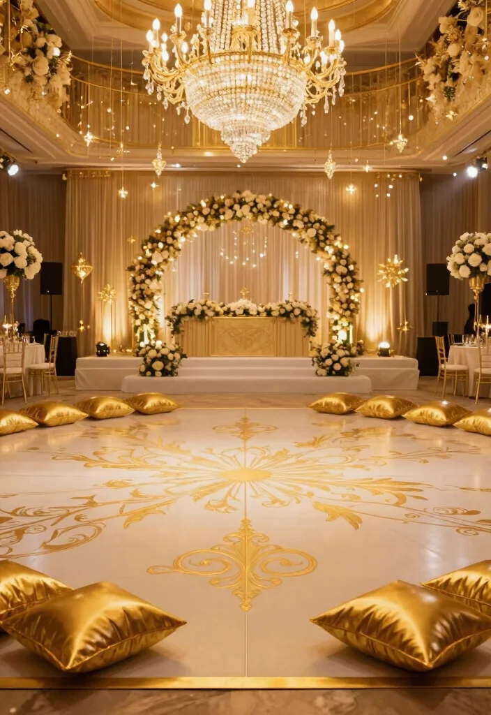 15 Wedding Decorations Gold Ideas That Feel Luxe - 15. Gold-Themed Music and Dance Area 1