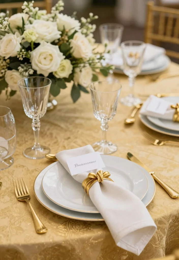 15 Wedding Decorations Gold Ideas That Feel Luxe - 2. Elegant Gold Table Settings 1