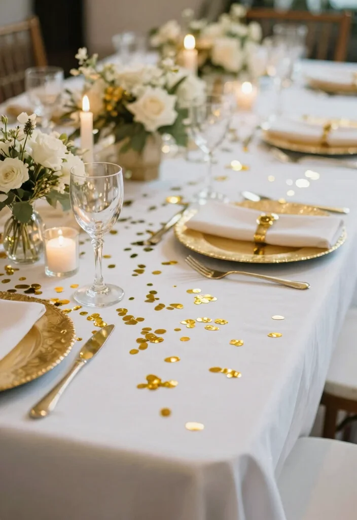 15 Wedding Decorations Gold Ideas That Feel Luxe - 5. Sparkling Gold Confetti 1