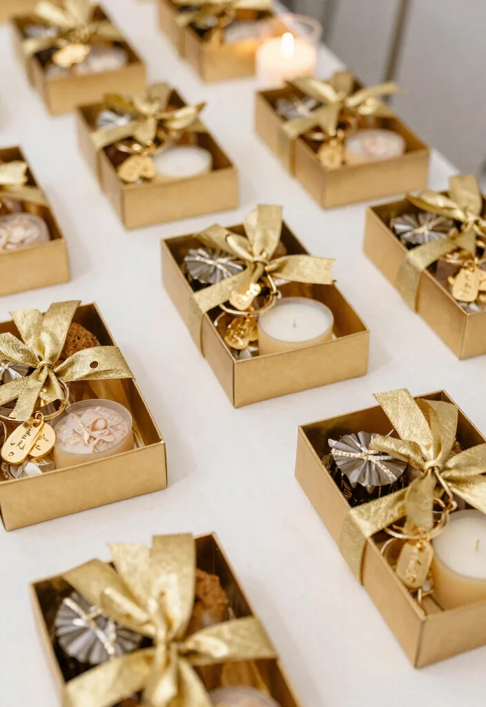 15 Wedding Decorations Gold Ideas That Feel Luxe - 9. Gold-Themed Wedding Favors 1