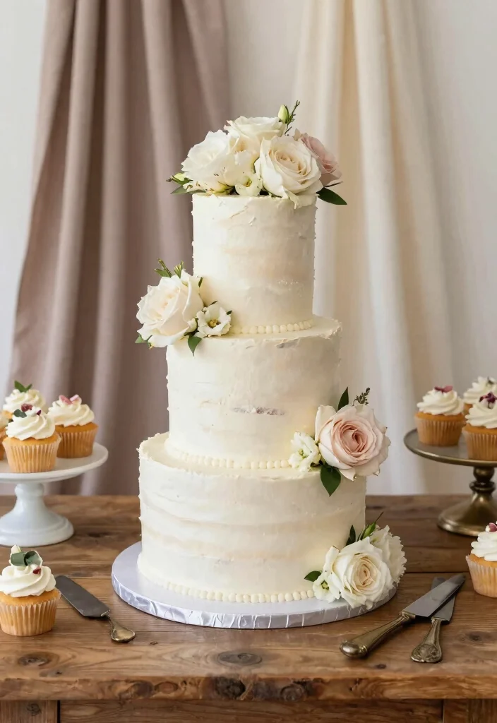 15 Wedding Dessert Table Elegant Ideas That Impress Guests 1 15 Wedding Dessert Table Elegant Ideas That Impress Guests - 1. Elegant Tiered Cake Display 1