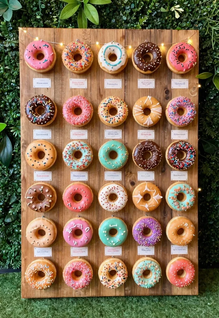 15 Wedding Dessert Table Elegant Ideas That Impress Guests 52 15 Wedding Dessert Table Elegant Ideas That Impress Guests - 12. Whimsical Donut Wall 1