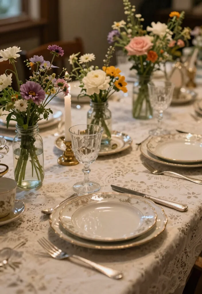 15 Wedding Dining Table Set Up Ideas That Feel Luxurious - 4. Vintage Charm 1