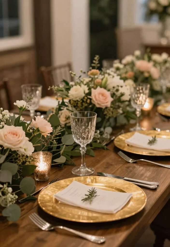 15 Wedding Dining Table Set Up Ideas That Feel Luxurious - 5. Elegant Metallic Accents 1