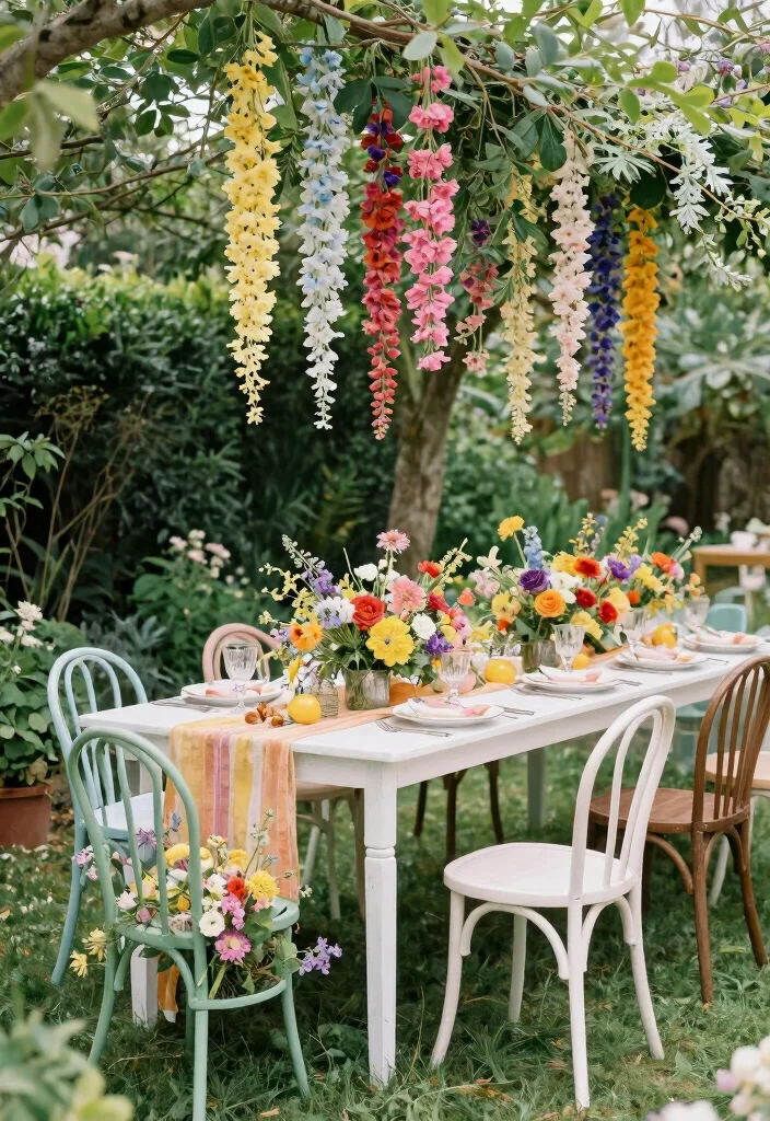 15 Wedding Dining Table Set Up Ideas That Feel Luxurious - 6. Whimsical Garden Party 1