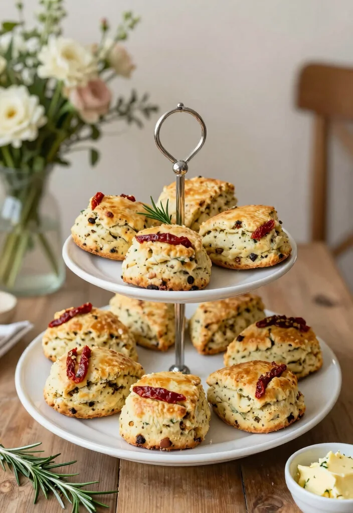 15 Wedding Snacks Table Ideas That Guests Adore - 10. Savory Vegan Scones 1
