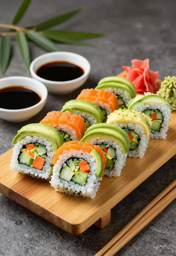 15 Wedding Snacks Table Ideas That Guests Adore - 4. Vegan Sushi Rolls 1
