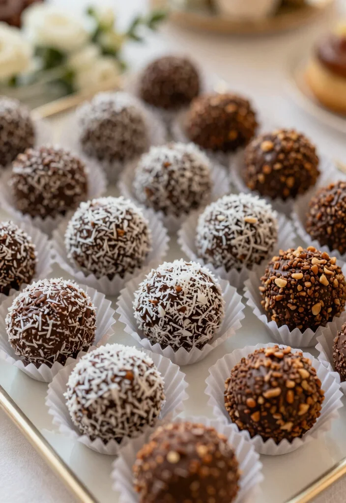 15 Wedding Snacks Table Ideas That Guests Adore - 6. Vegan Chocolate Truffles 1