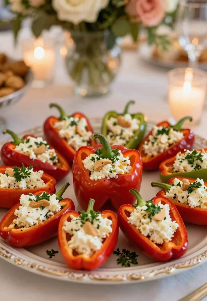 15 Wedding Snacks Table Ideas That Guests Adore - 9. Stuffed Mini Peppers 1
