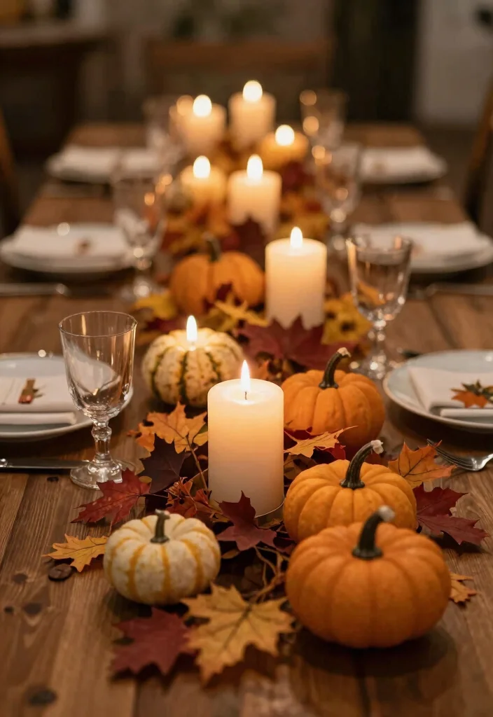 15 Wedding Table Candles Ideas for a Romantic Glow - 13. Seasonal Candle Arrangements 1