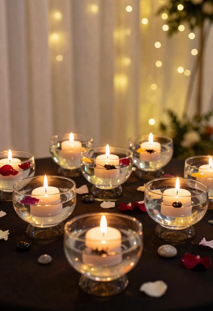 15 Wedding Table Candles Ideas for a Romantic Glow - 3. Floating Candles in Water 1